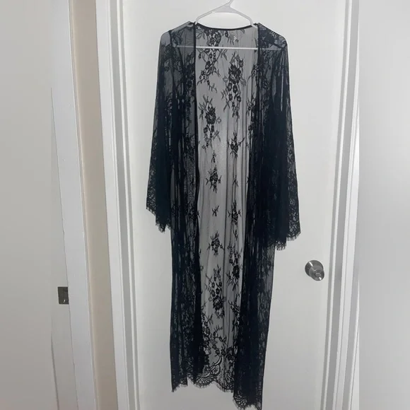 Forever 21 Tops Black Lace Kimono Poshmark